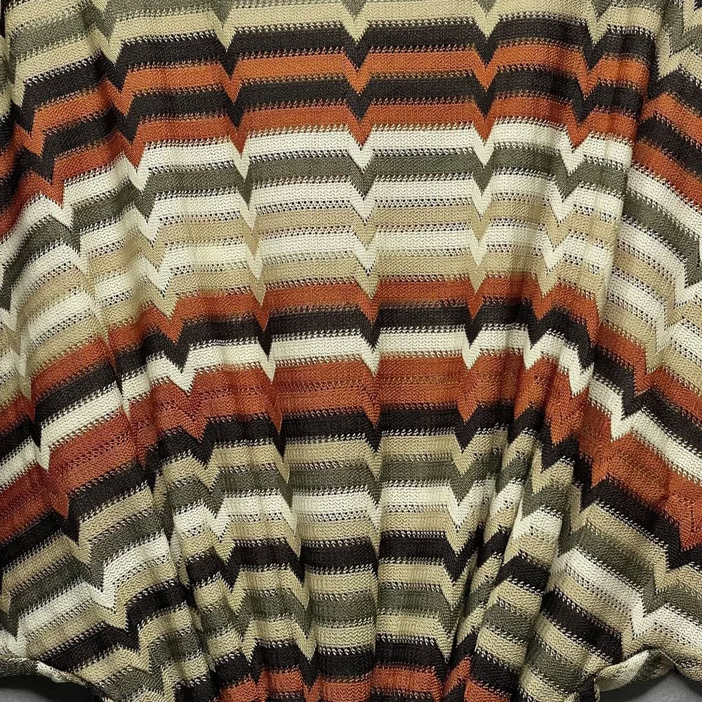 ZARA Striped Dolman Sleeve Elastic Waist Boho Top - Picture 2 of 9